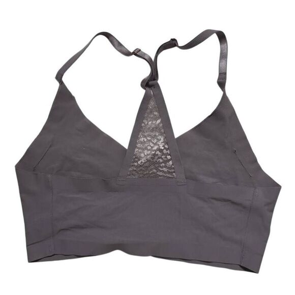 Danskin Intimates Women's Size Small Gray Lace Racerback Bralette - Picture 2 of 3